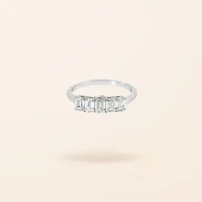 Emerald Cut Five Stone Ring Lab Created Diamond 14K Gold