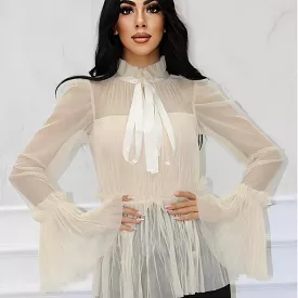 Lace Blouse with Turtleneck