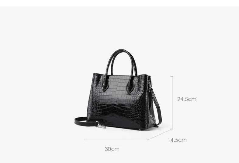 Large Capacity Crocodile Skin Women's Shoulder Messenger Handbag