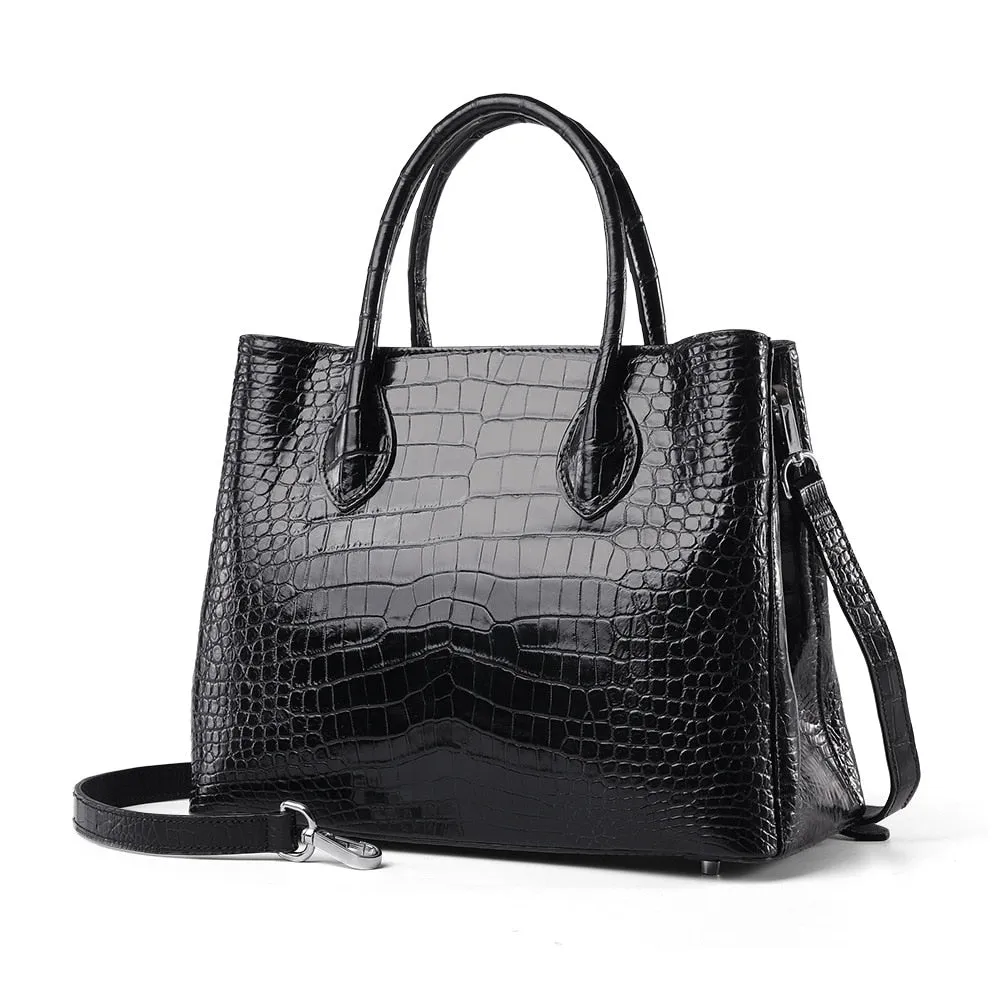 Large Capacity Crocodile Skin Women's Shoulder Messenger Handbag