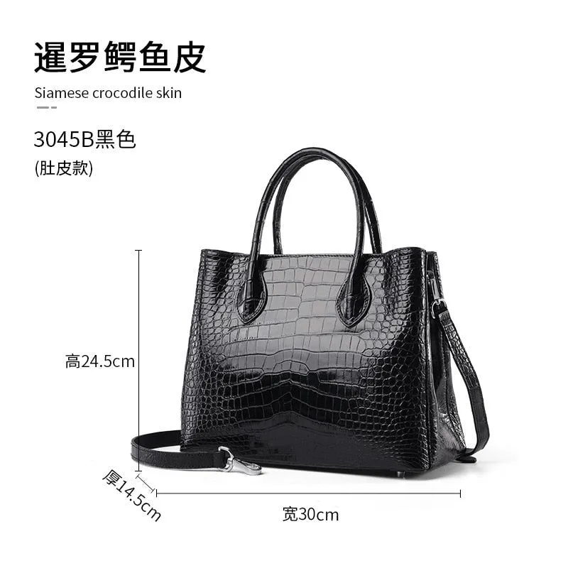 Large Capacity Crocodile Skin Women's Shoulder Messenger Handbag