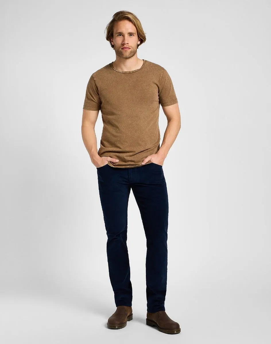 Lee Regular Straight Corduroy Jeans in Rivet Navy, Daren Zip Collection