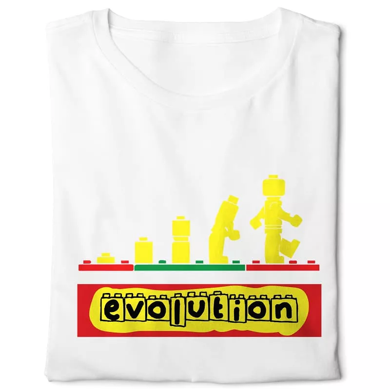 Lego Evolution T-shirt White, Digital Graphics, Basic T-shirt