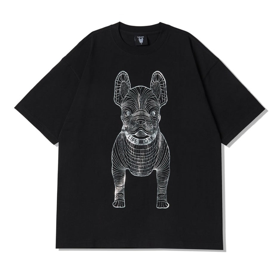 LifeWork Black Silver Foil Bulldog Tee