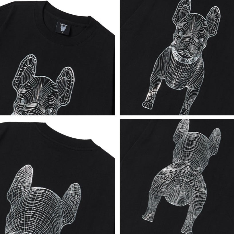 LifeWork Black Silver Foil Bulldog Tee