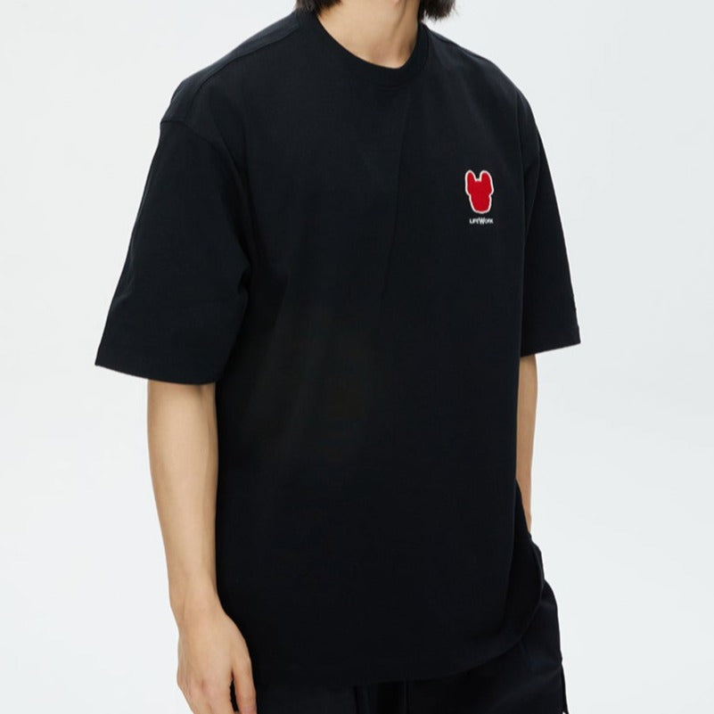 LifeWork Embroidered Black Tee