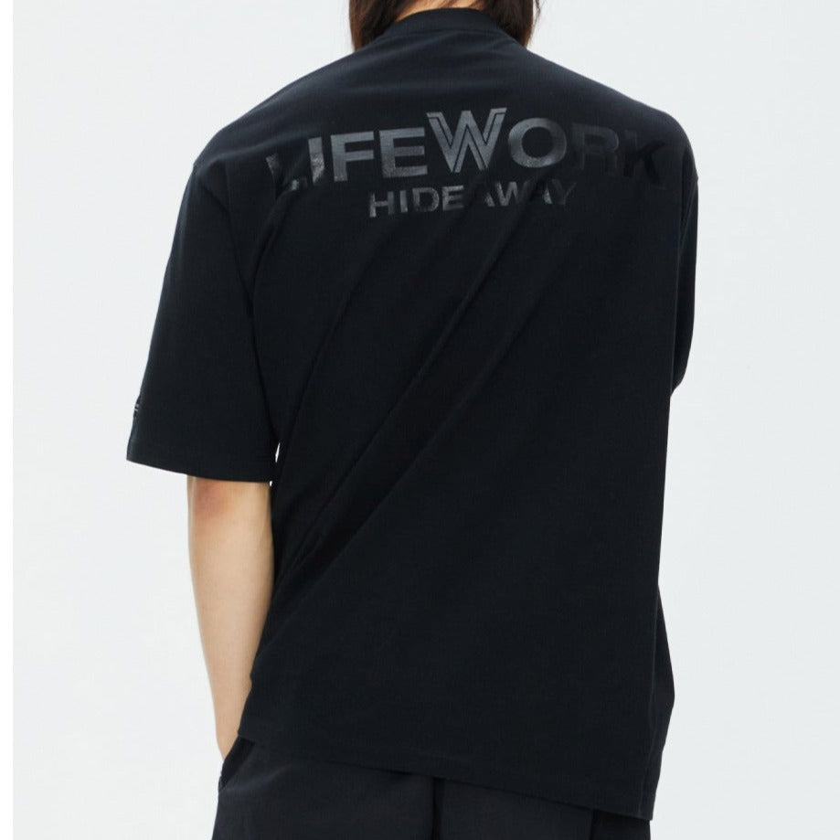 LifeWork Embroidered Black Tee