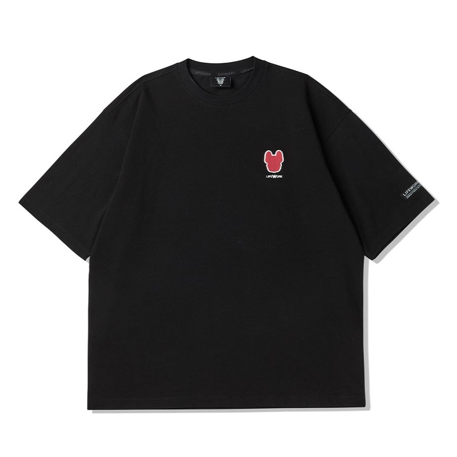 LifeWork Embroidered Black Tee