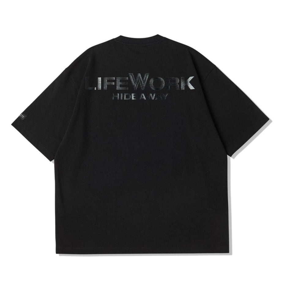 LifeWork Embroidered Black Tee