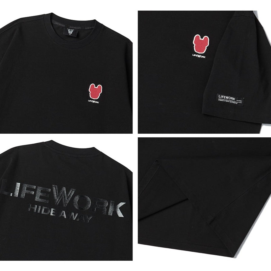 LifeWork Embroidered Black Tee