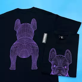 LifeWork Outline Bulldog T-Shirt - Black and Purple