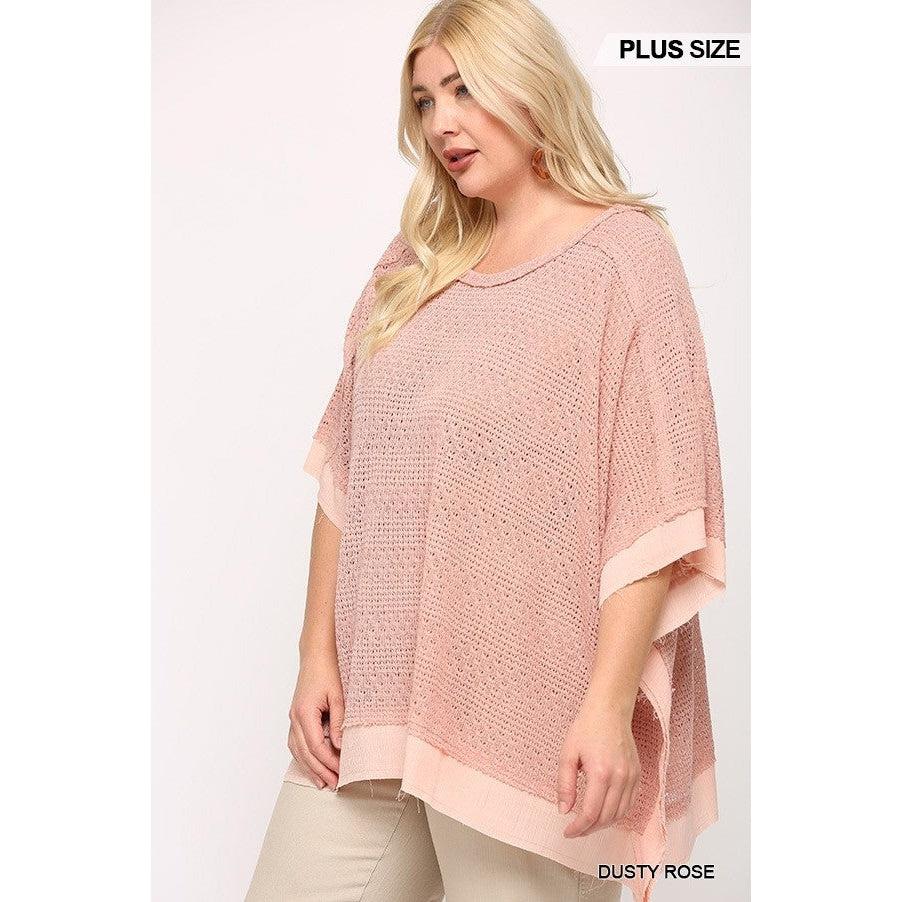 Light Knit Woven Boxy Top Poncho Sleeve - 1 result.