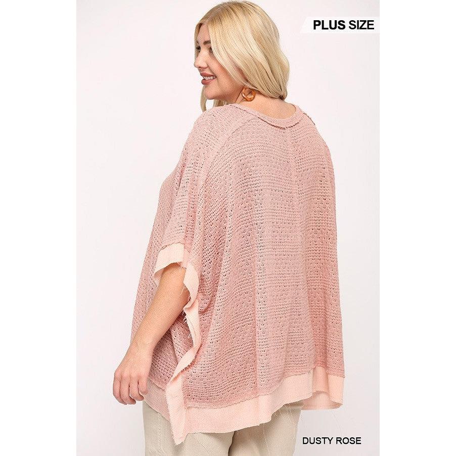 Light Knit Woven Boxy Top Poncho Sleeve - 1 result.