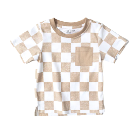 Little Bipsy Checkered Tee Beige