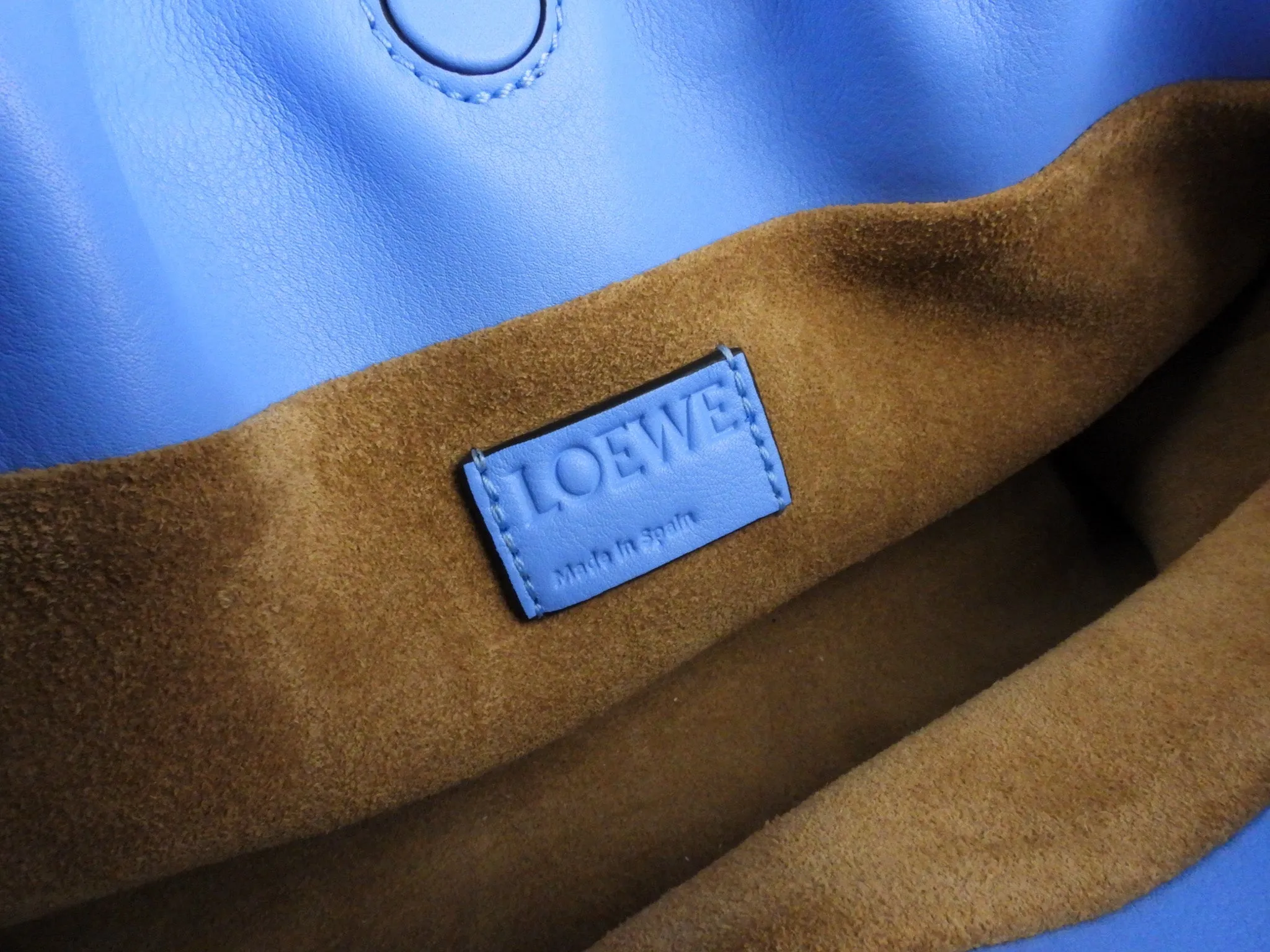 Loewe Blue Leather Flamenco Clutch Bag in Nappa Calfskin