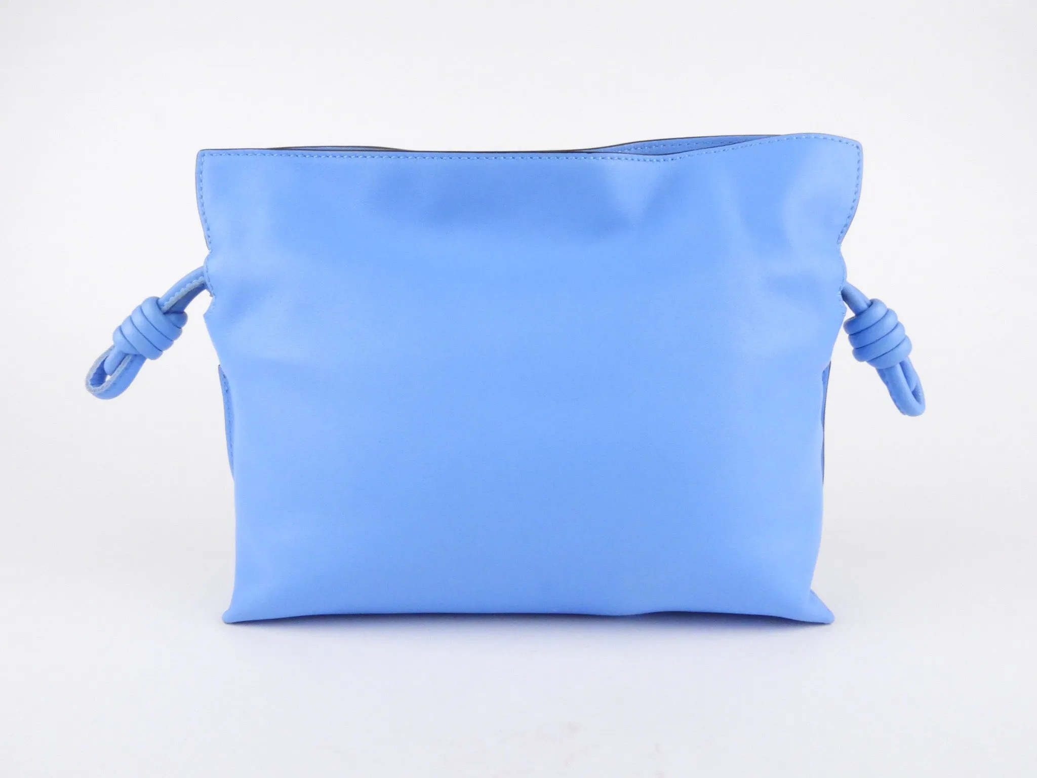 Loewe Blue Leather Flamenco Clutch Bag in Nappa Calfskin