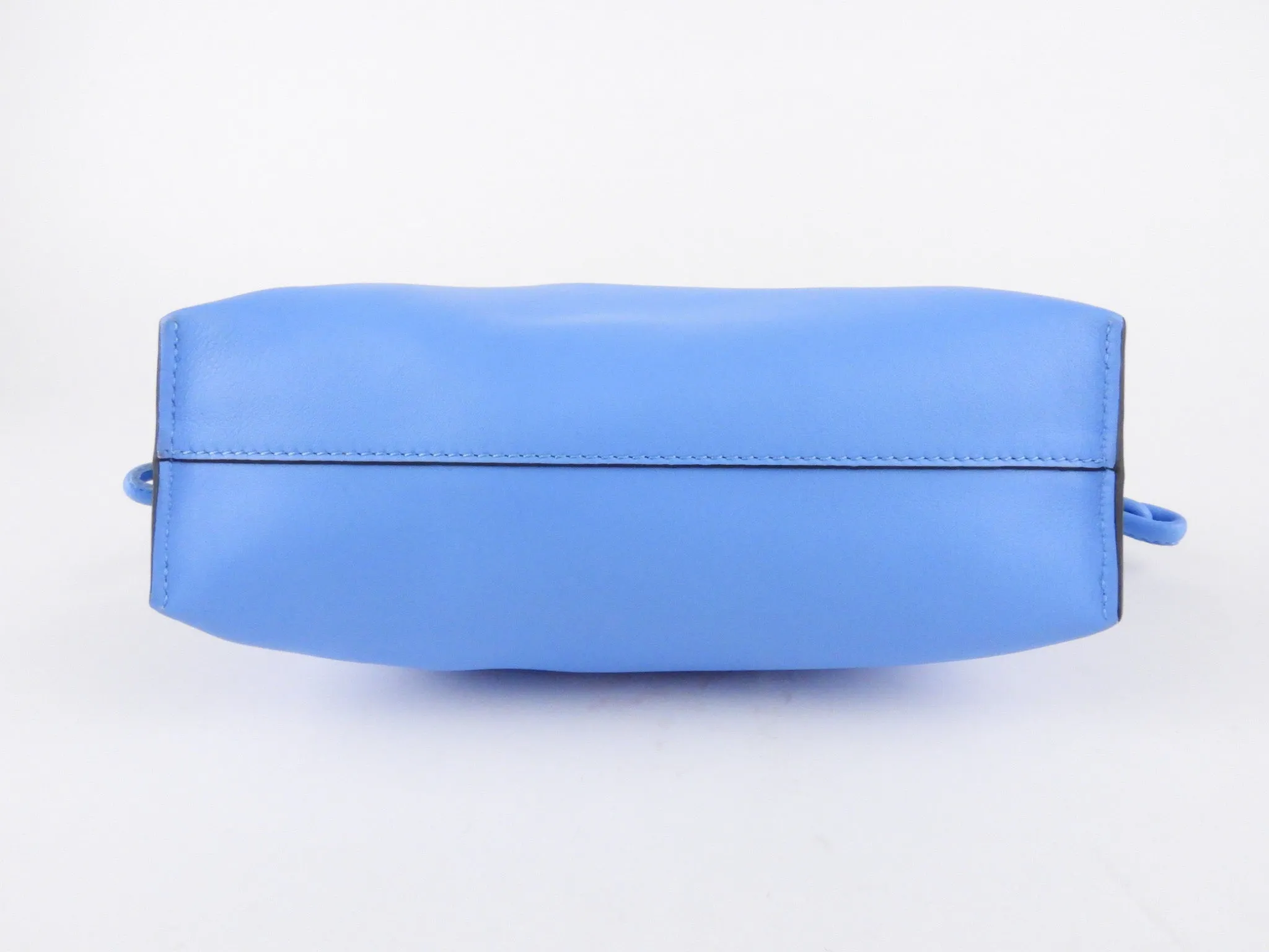 Loewe Blue Leather Flamenco Clutch Bag in Nappa Calfskin