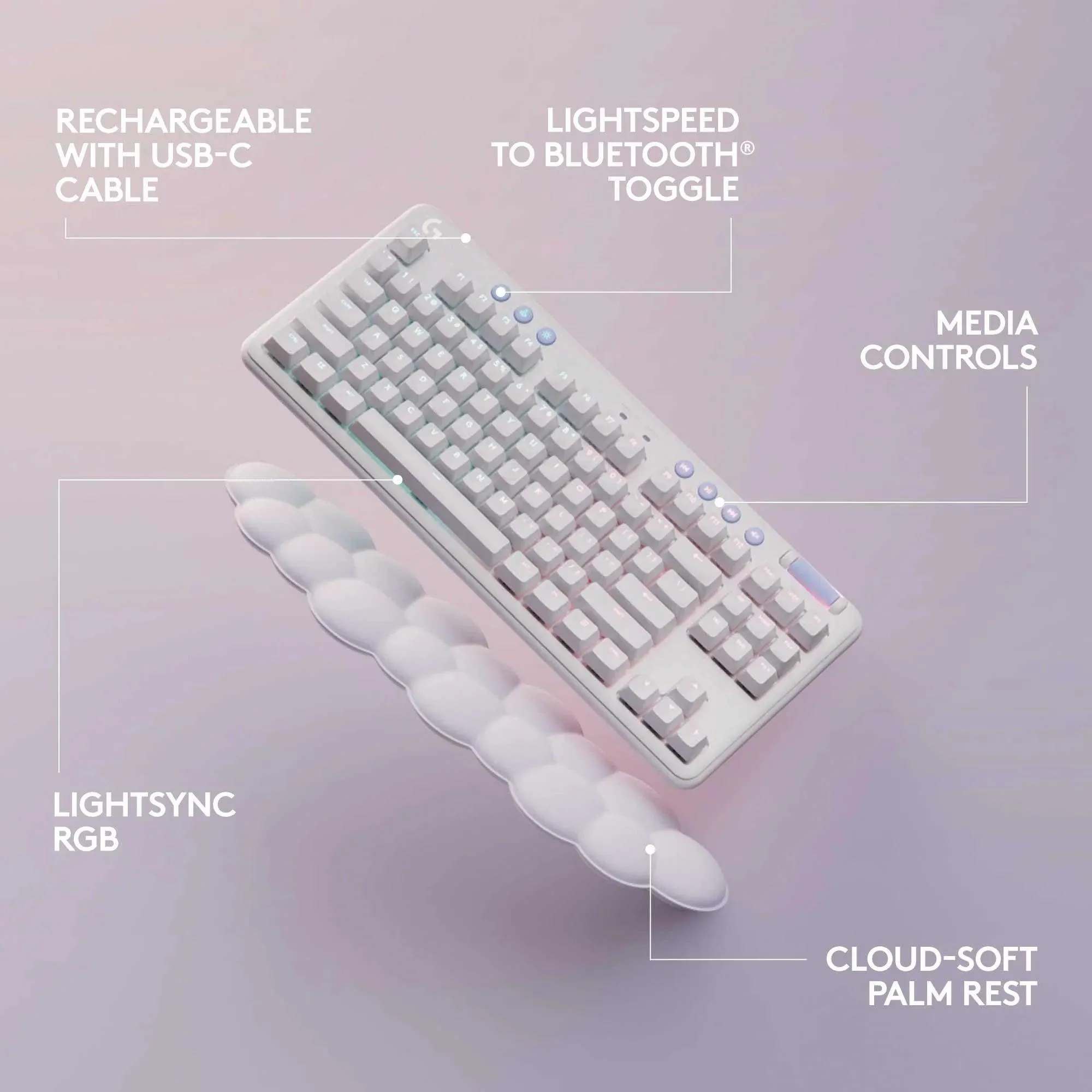 Logitech G715 Wireless Gaming Keyboard Lightspeed White