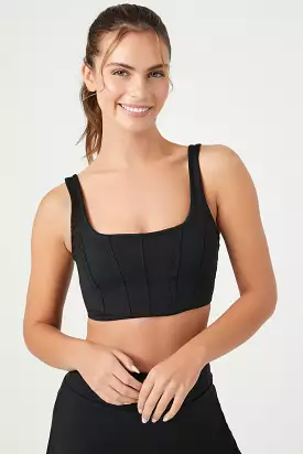 Longline Sports Bra with Corset Design