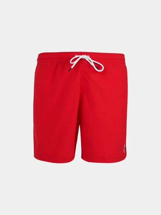 Elastic Waistband Drawstring Man's Regular Fit Swim Shorts