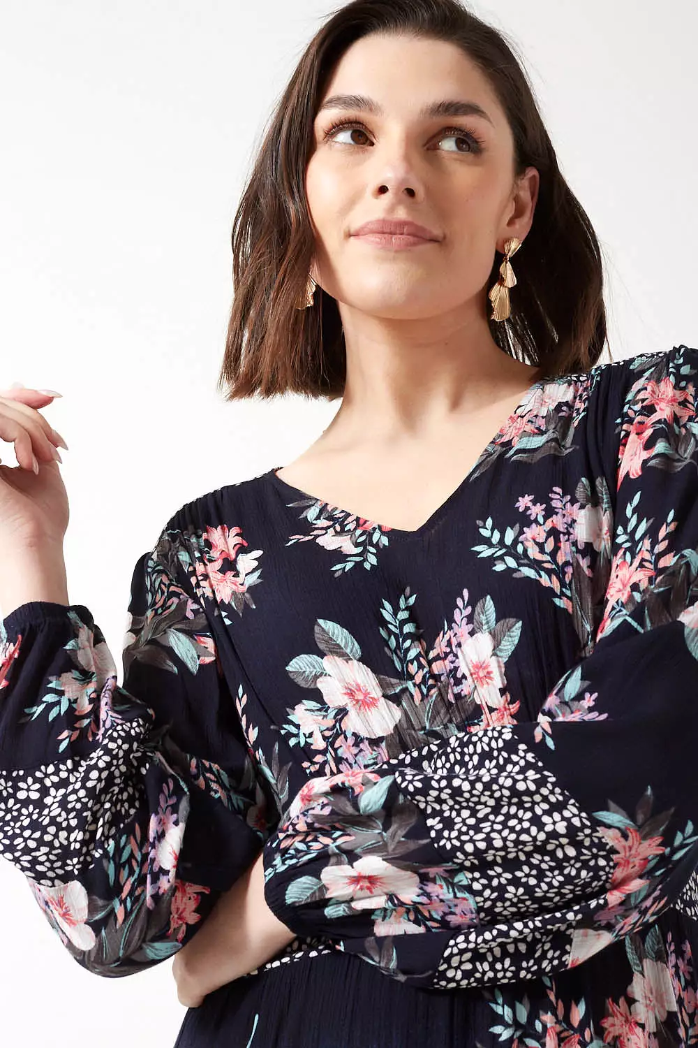 Marc Angelo Floral Long Sleeve Dress