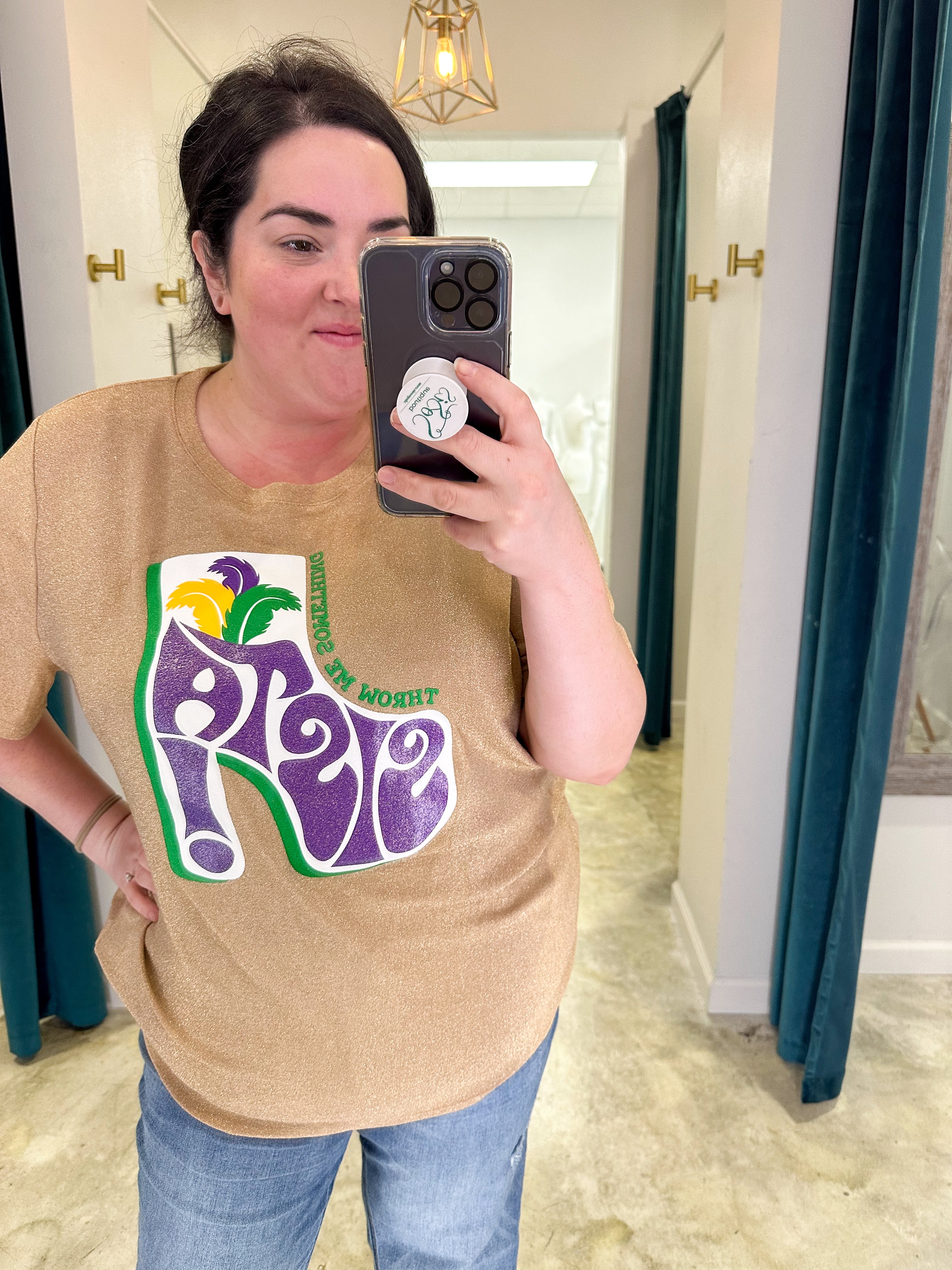 Mardi Gras Tee - Extended Size | Shop Throw Me Something Sista Signature