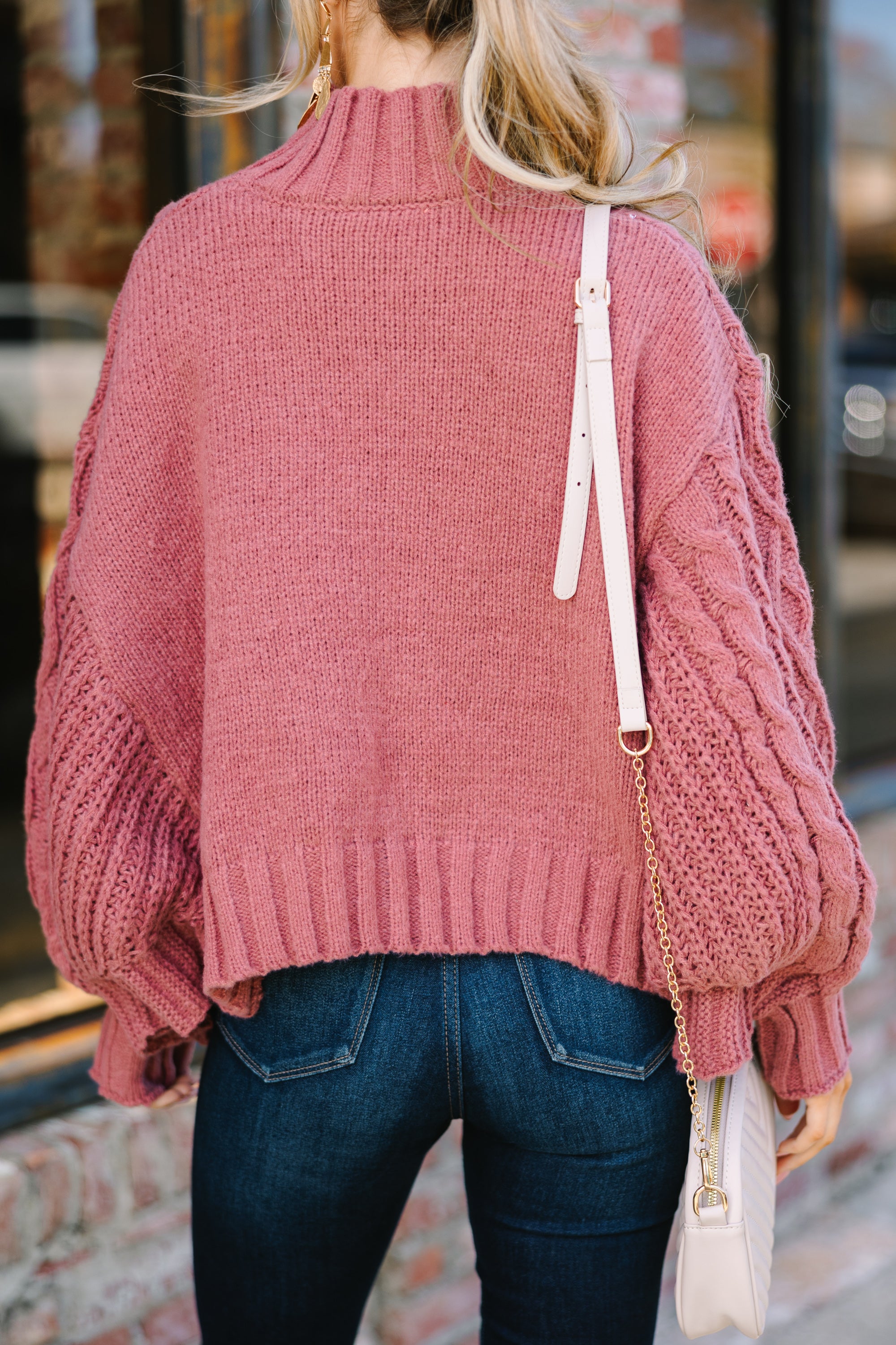 Mauve Pink Poncho Sweater - Perfect for Falling in Love