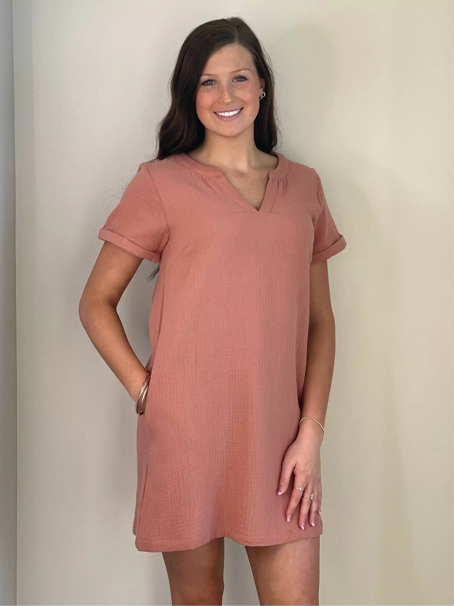 Melly Mineral Gauze T-Shirt Dress - Buy Online Now!