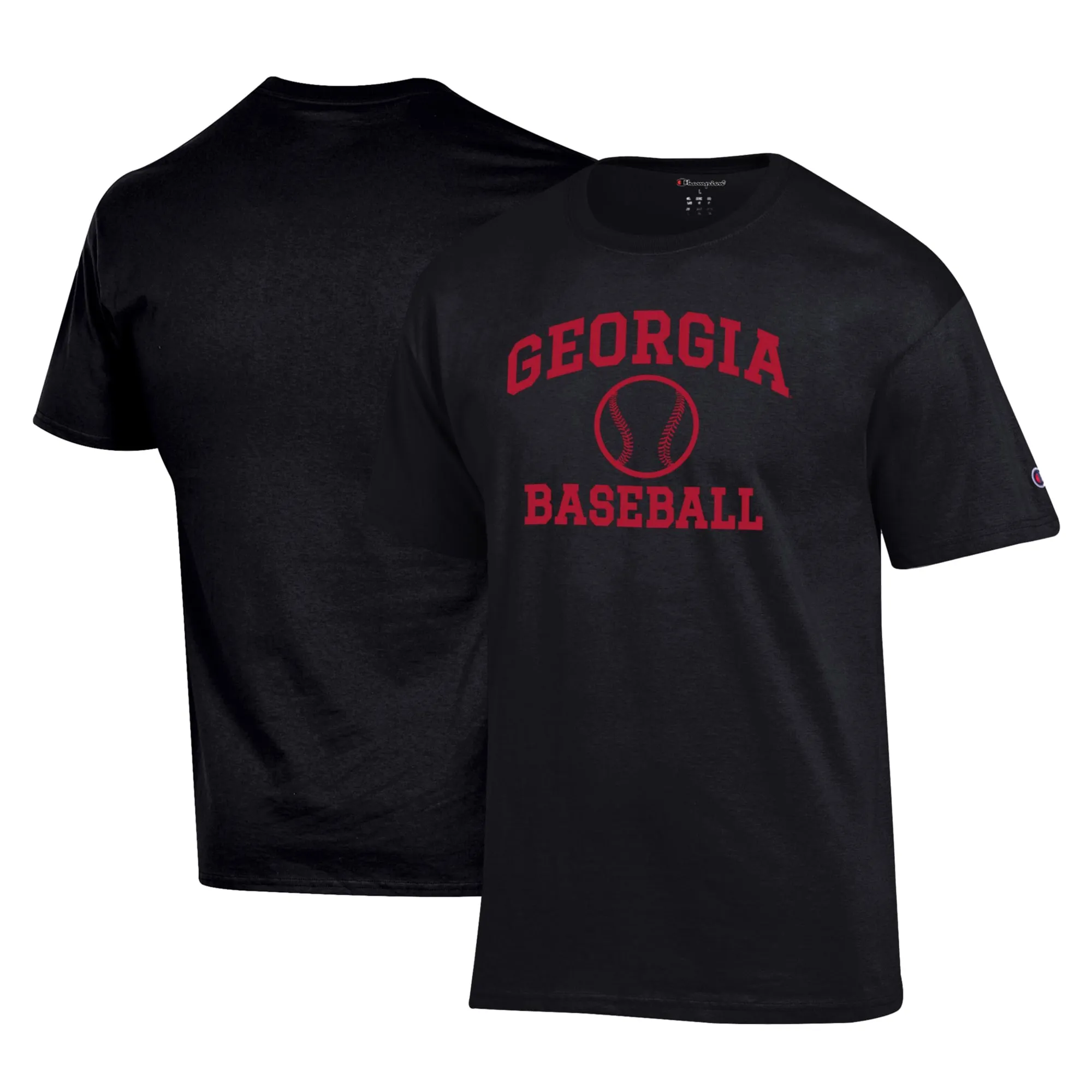 Men's Champion Black Georgia Bulldogs Icon Baseball T Shirt