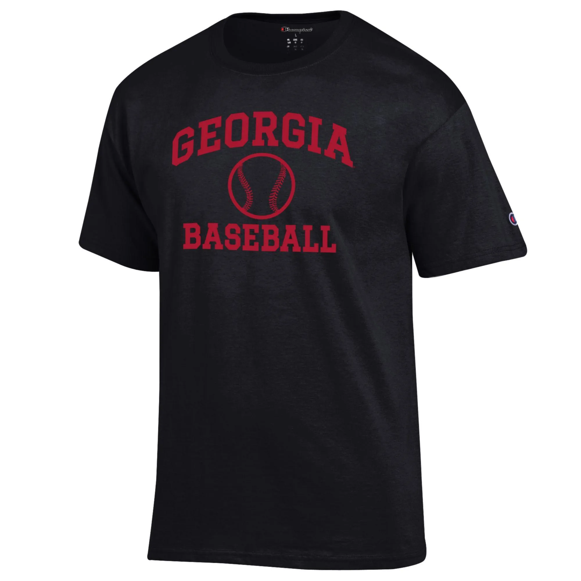 Men's Champion Black Georgia Bulldogs Icon Baseball T Shirt