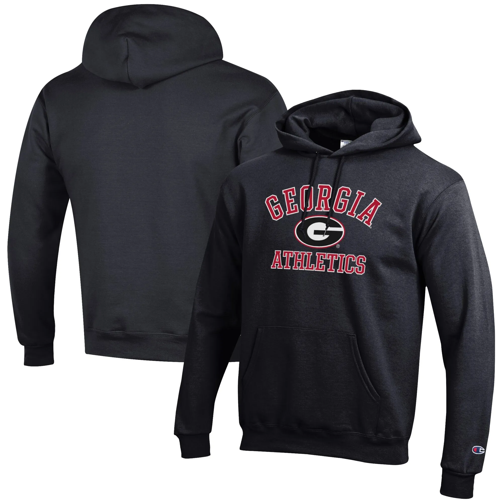 Men's Champion Black Georgia Bulldogs Athletics Logo Pullover Hoodie