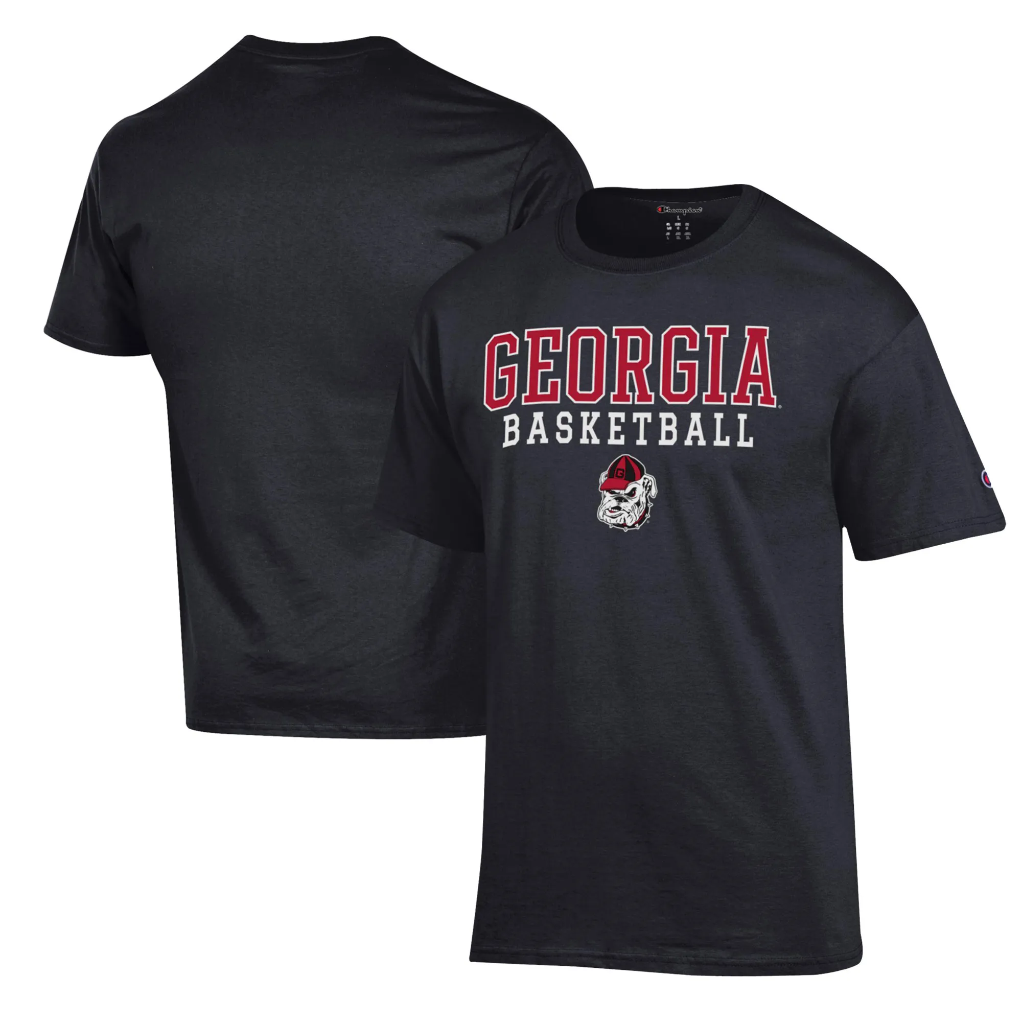 Men's Champion Black Georgia Bulldogs Stack T-Shirt