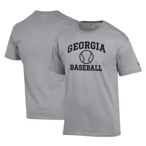 Men's Champion Gray Georgia Bulldogs Icon Baseball Shirt