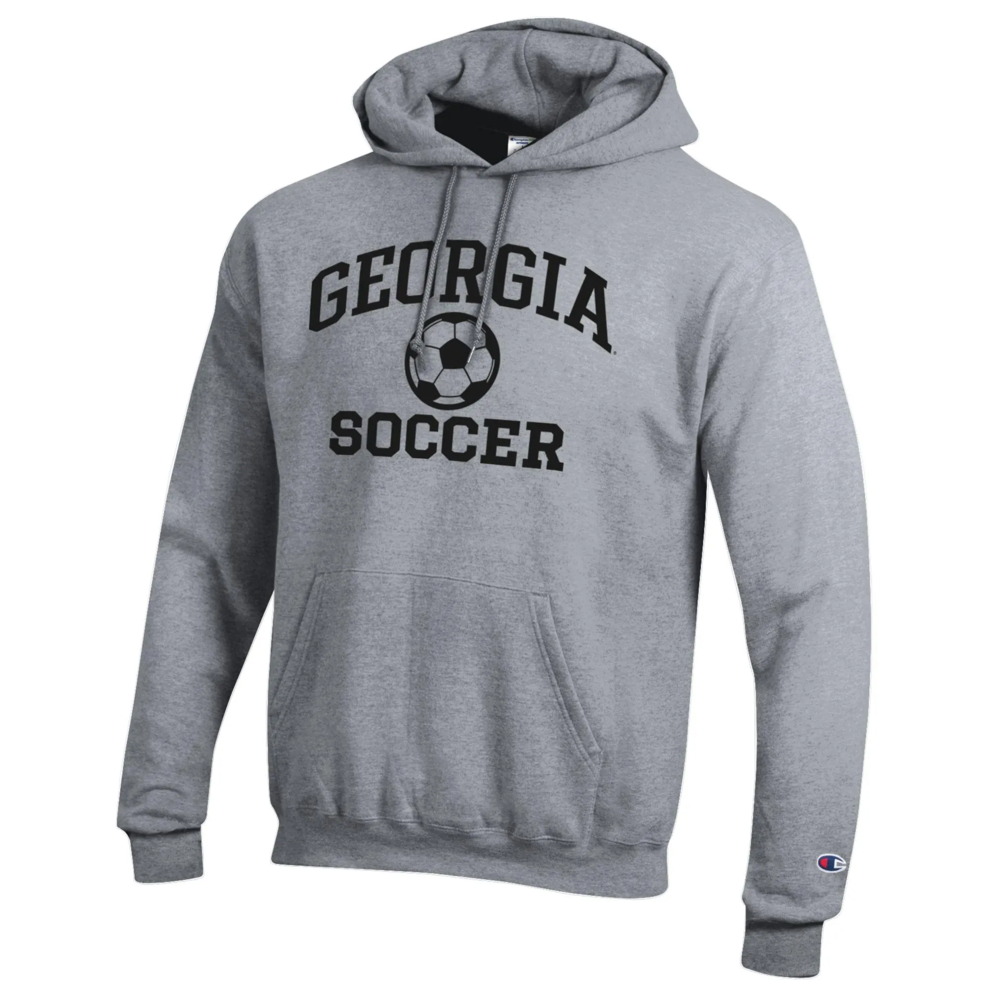 Men's Champion Gray University of Georgia Bulldogs Soccer Icon Powerblend Pullover Hoodie