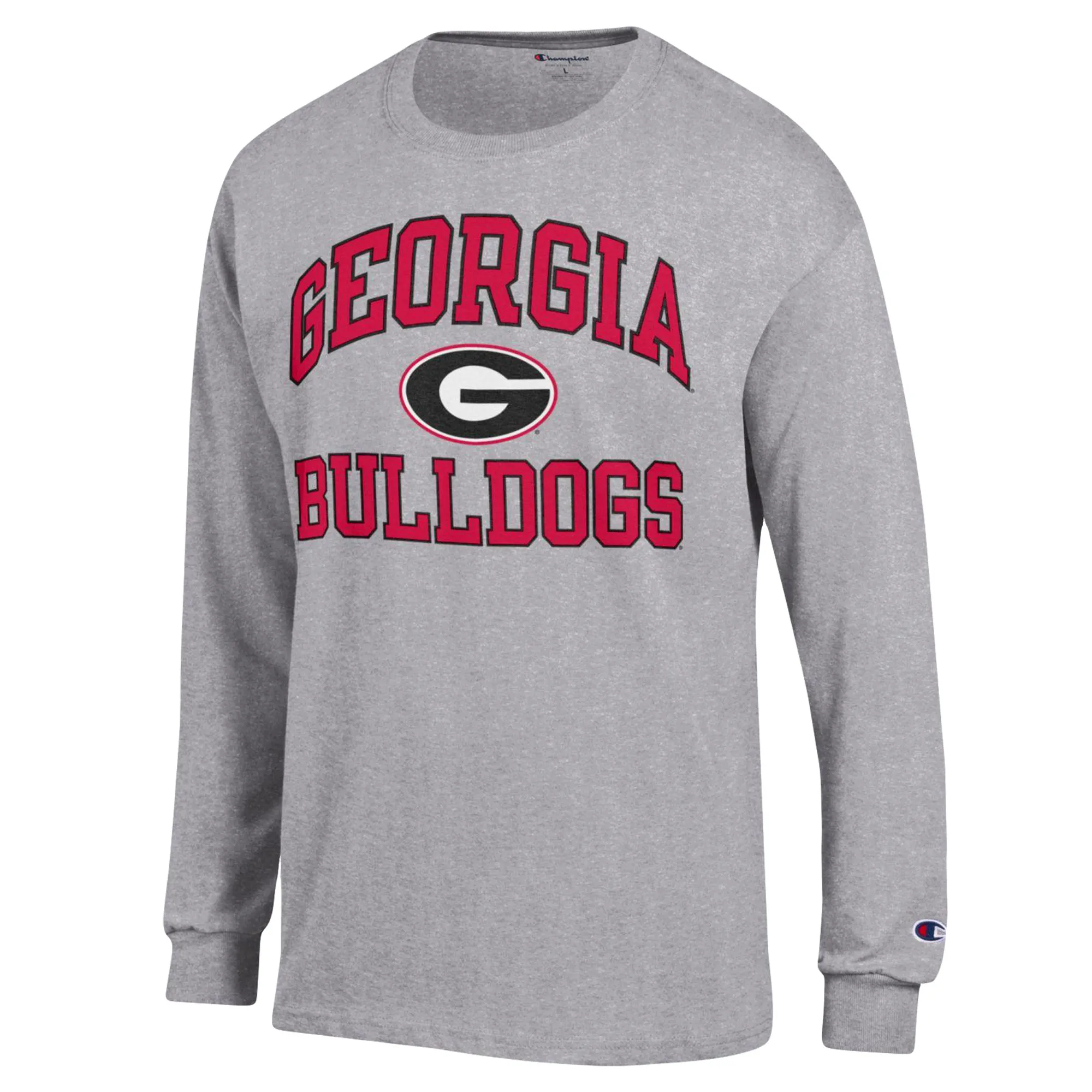 Men's Champion Heather Gray Georgia Bulldogs High Motor Long Sleeve T Shirt