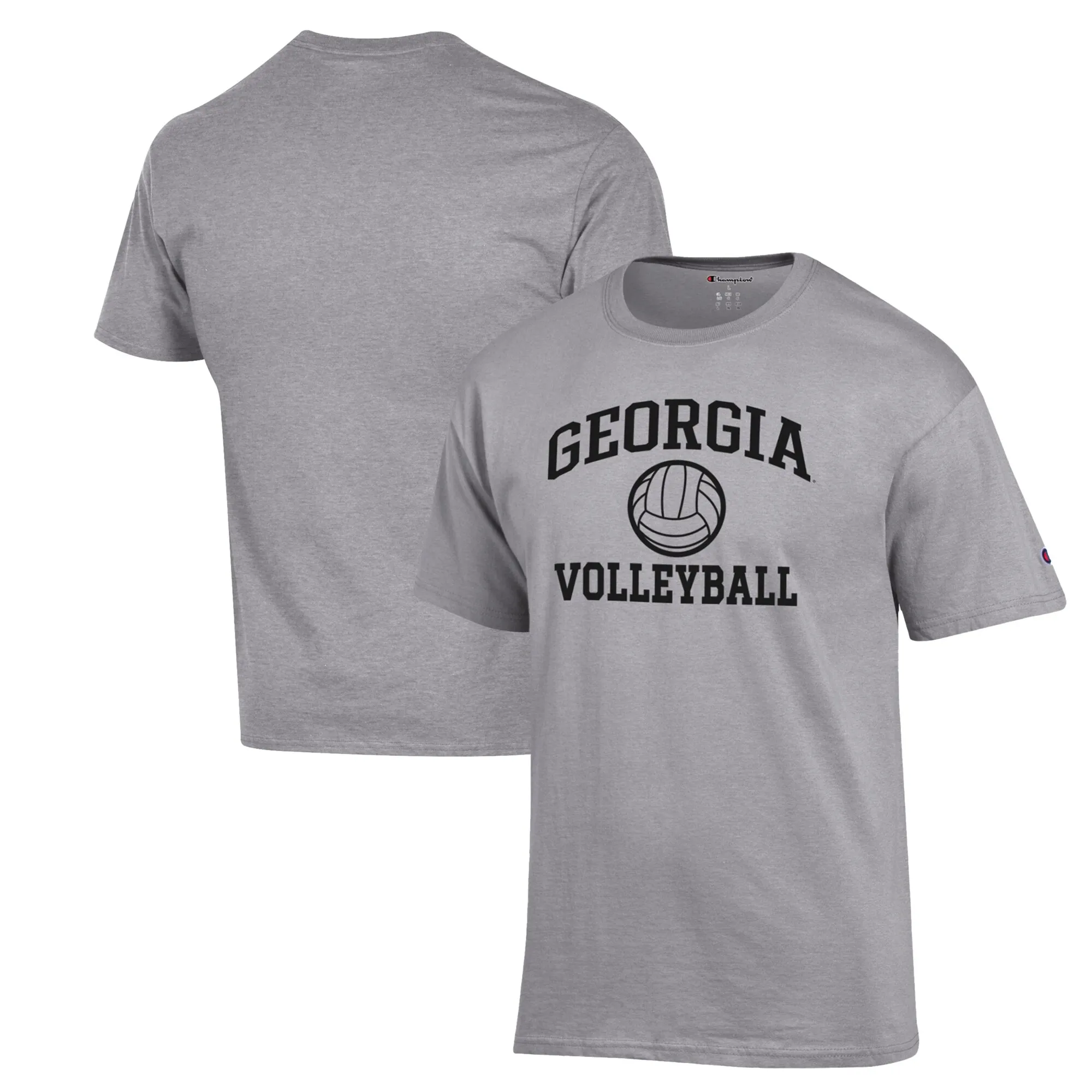 Men's Champion Heather Gray Georgia Bulldogs Volleyball Icon Powerblend Shirt