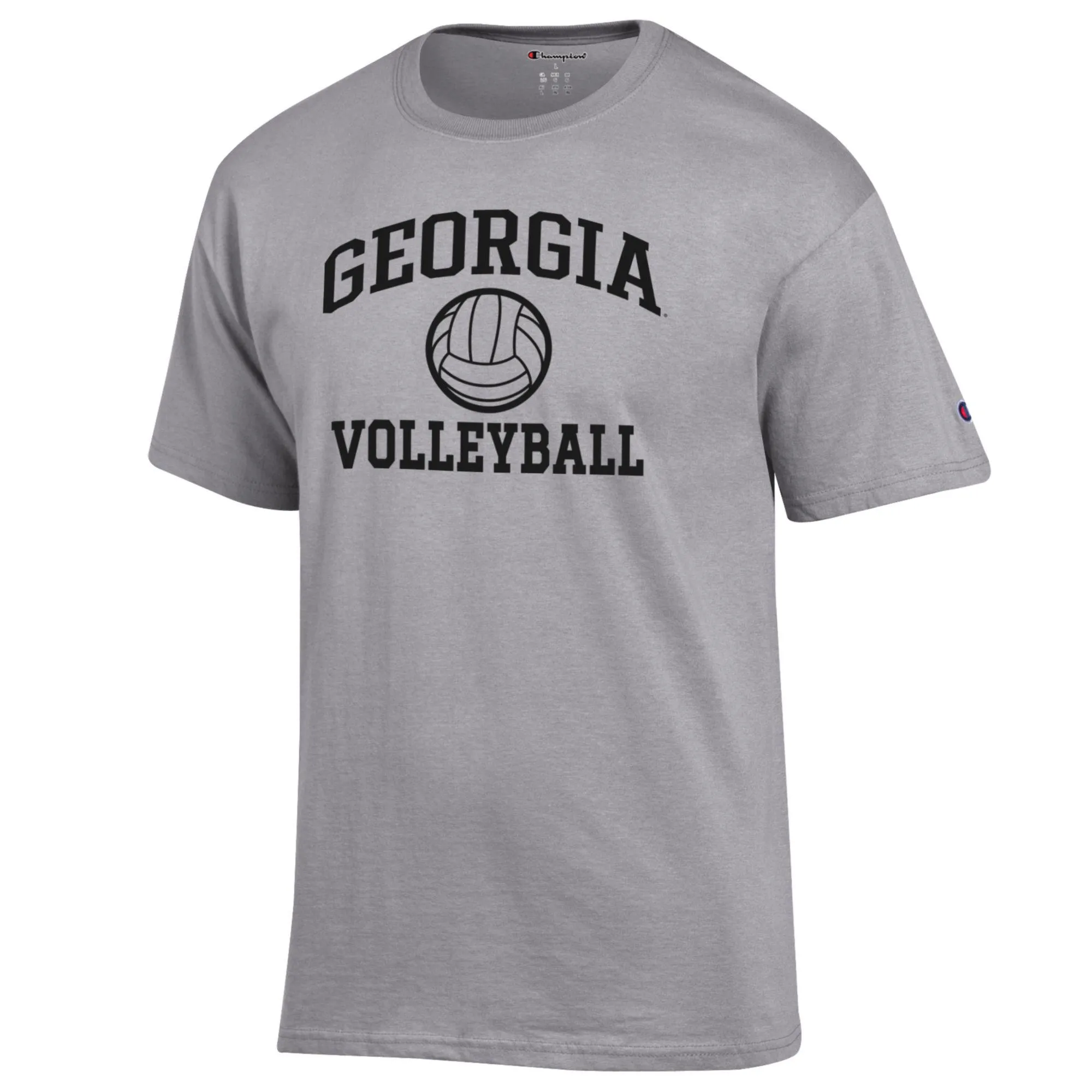 Men's Champion Heather Gray Georgia Bulldogs Volleyball Icon Powerblend Shirt