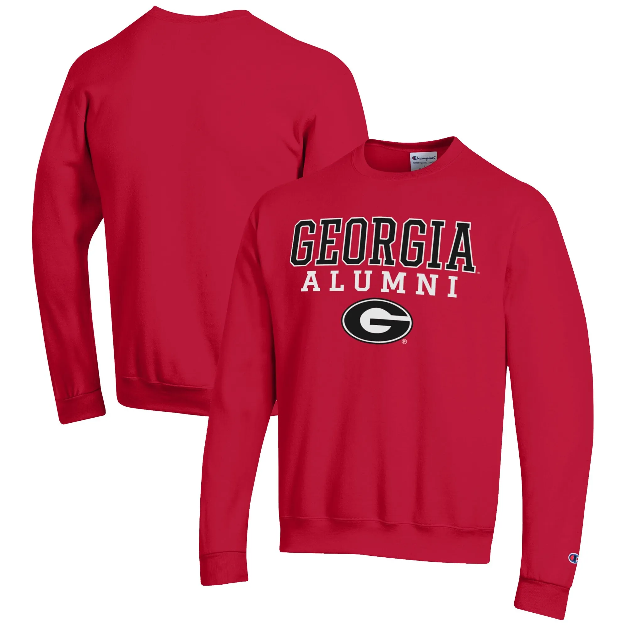 Men's Champion Red Georgia Bulldogs Alumni Logo Pullover Sweatshirt