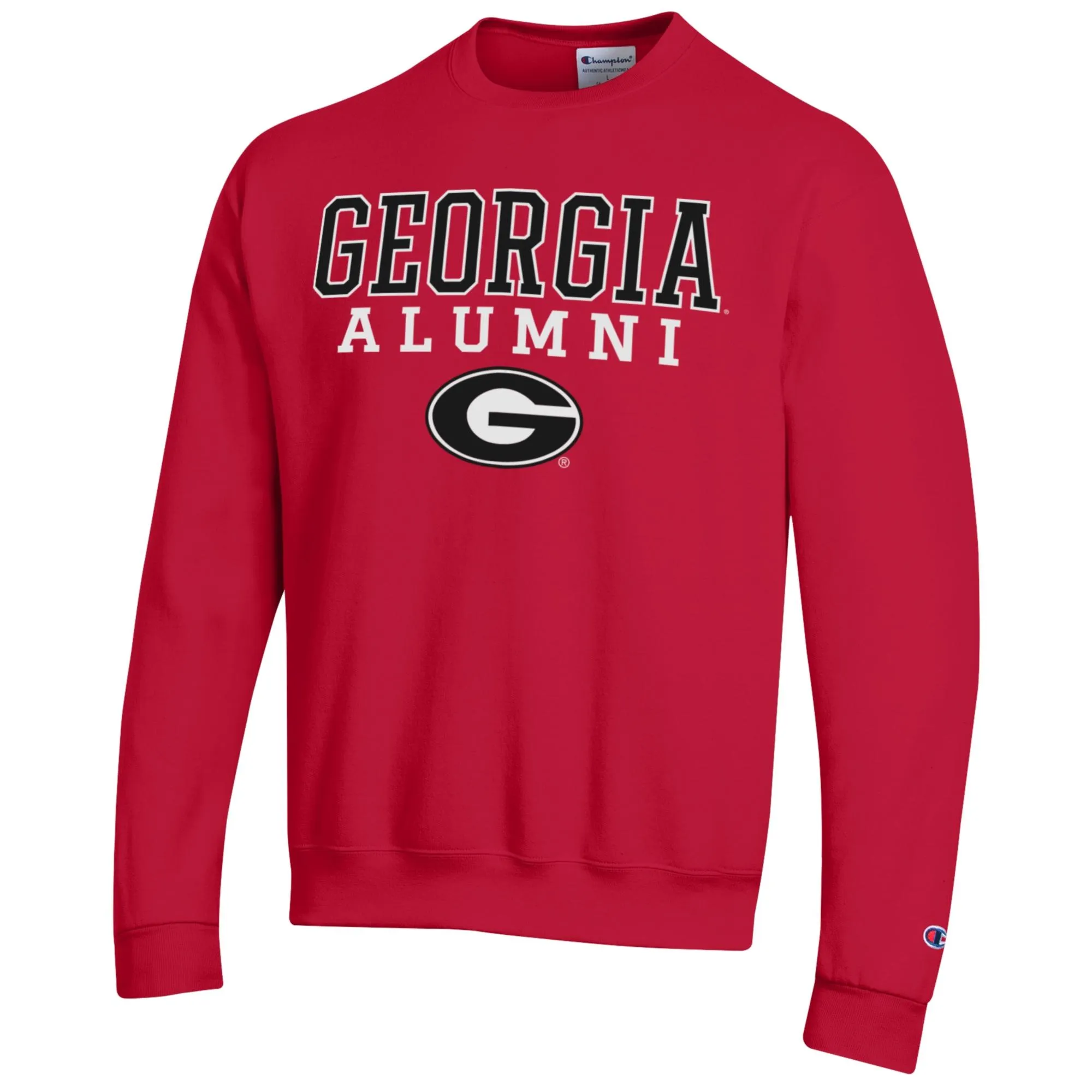 Men's Champion Red Georgia Bulldogs Alumni Logo Pullover Sweatshirt