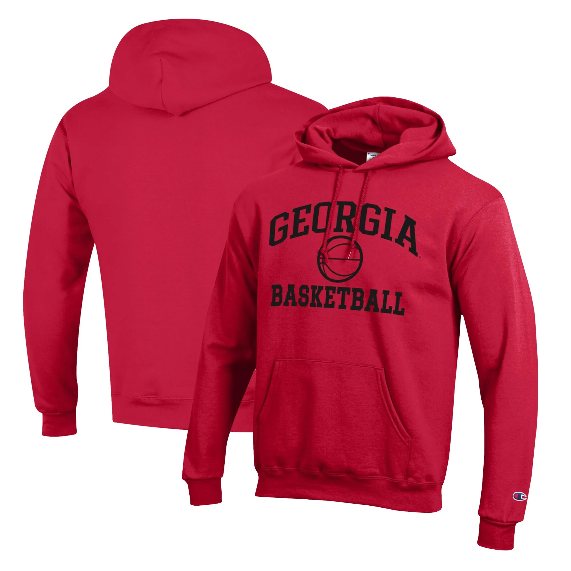 Men's Champion Red Georgia Bulldogs Basketball Icon Hoodie