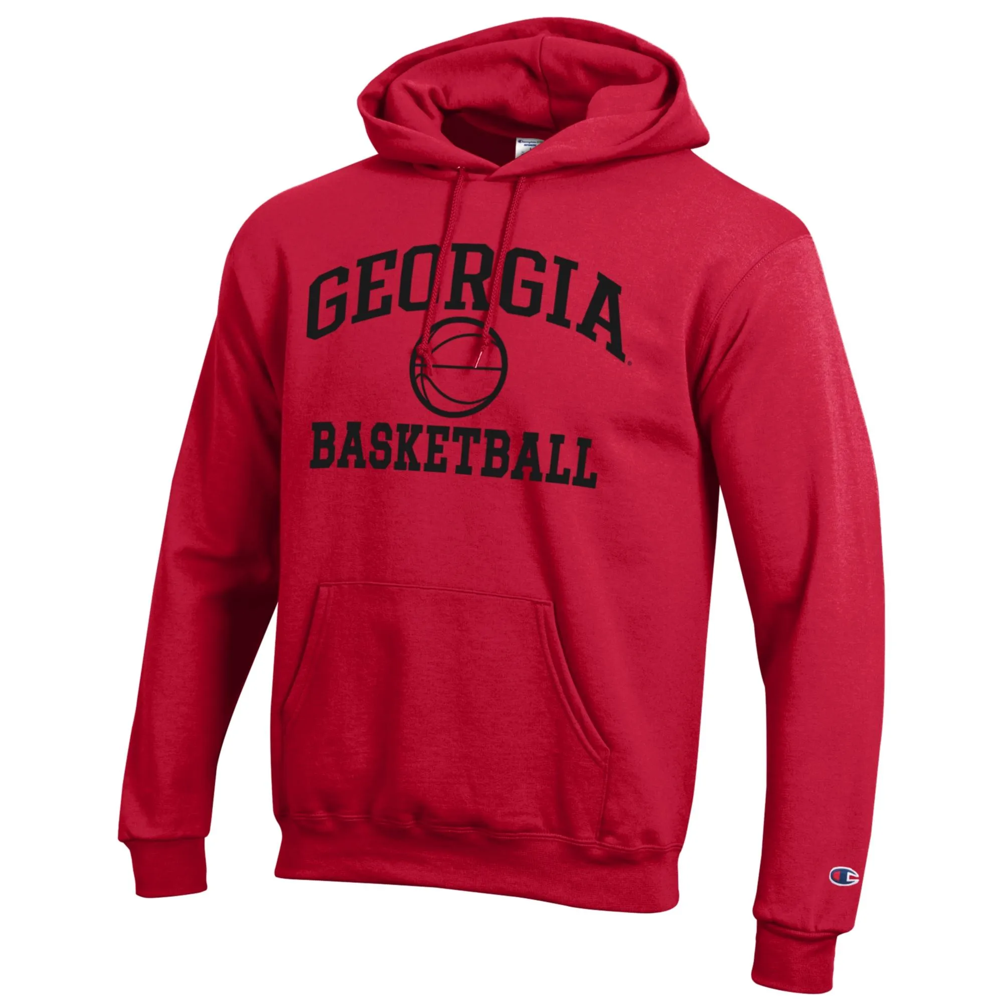 Men's Champion Red Georgia Bulldogs Basketball Icon Hoodie