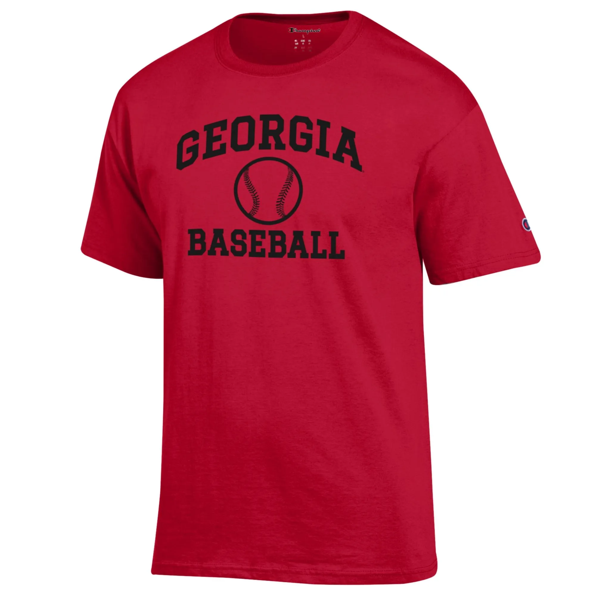 Men's Champion Red Georgia Bulldogs Icon Baseball T-Shirt