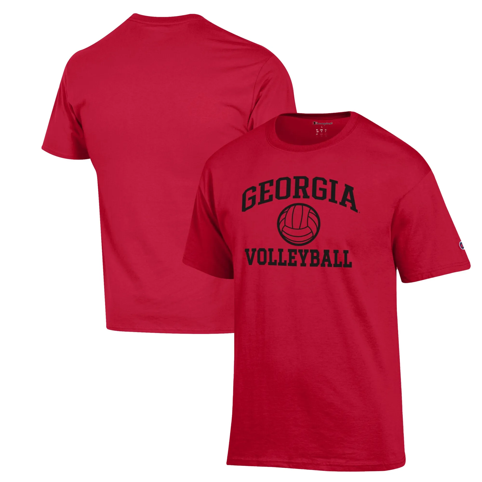 Men's Red Georgia Bulldogs Volleyball Icon Powerblend Champion T-Shirt