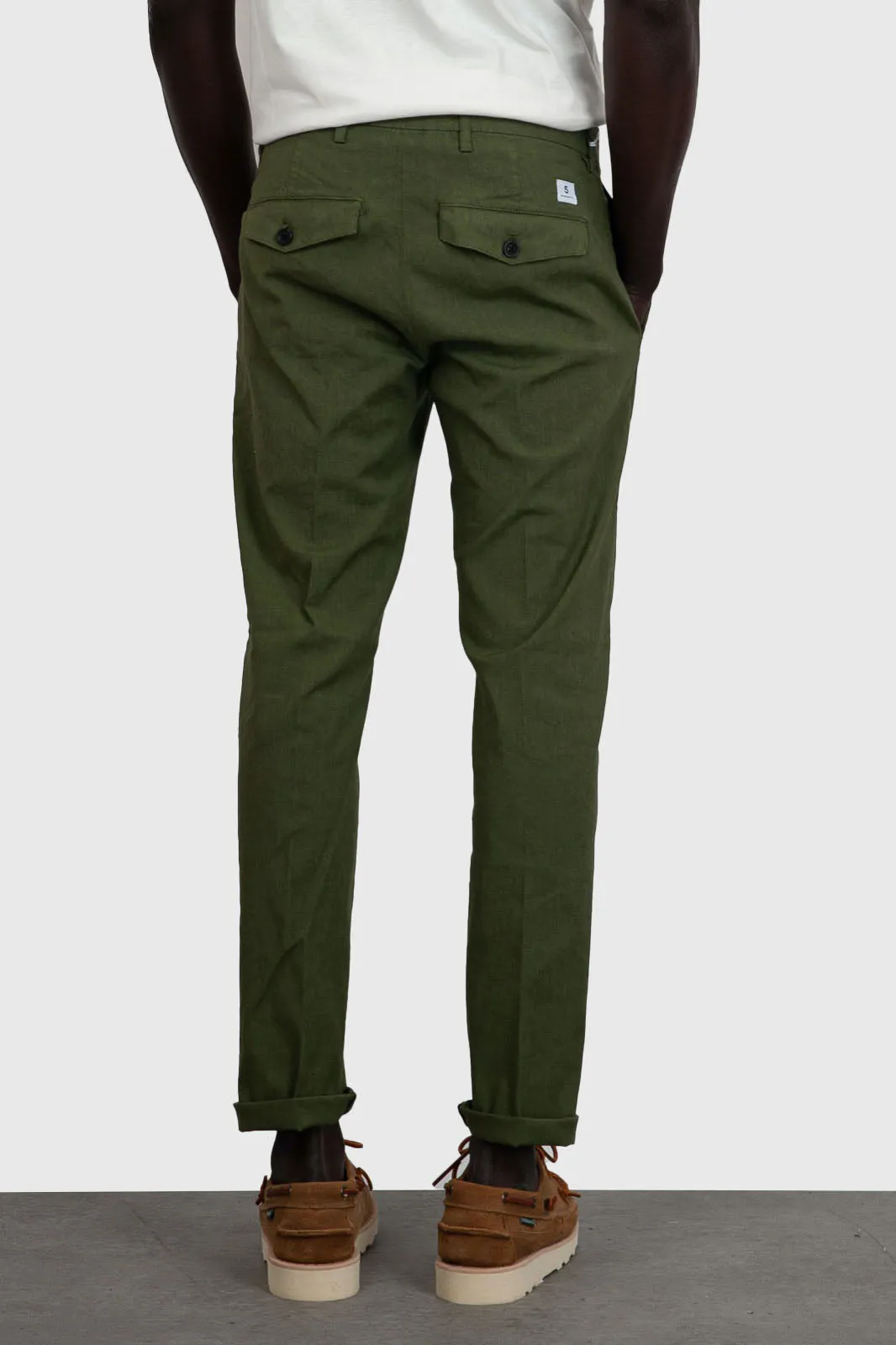 Military Green Cotton Prince Pleated Pants by Department Five