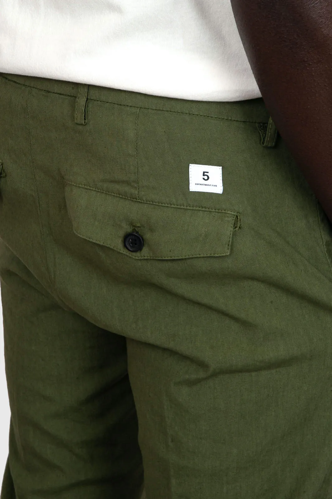 Military Green Cotton Prince Pleated Pants by Department Five