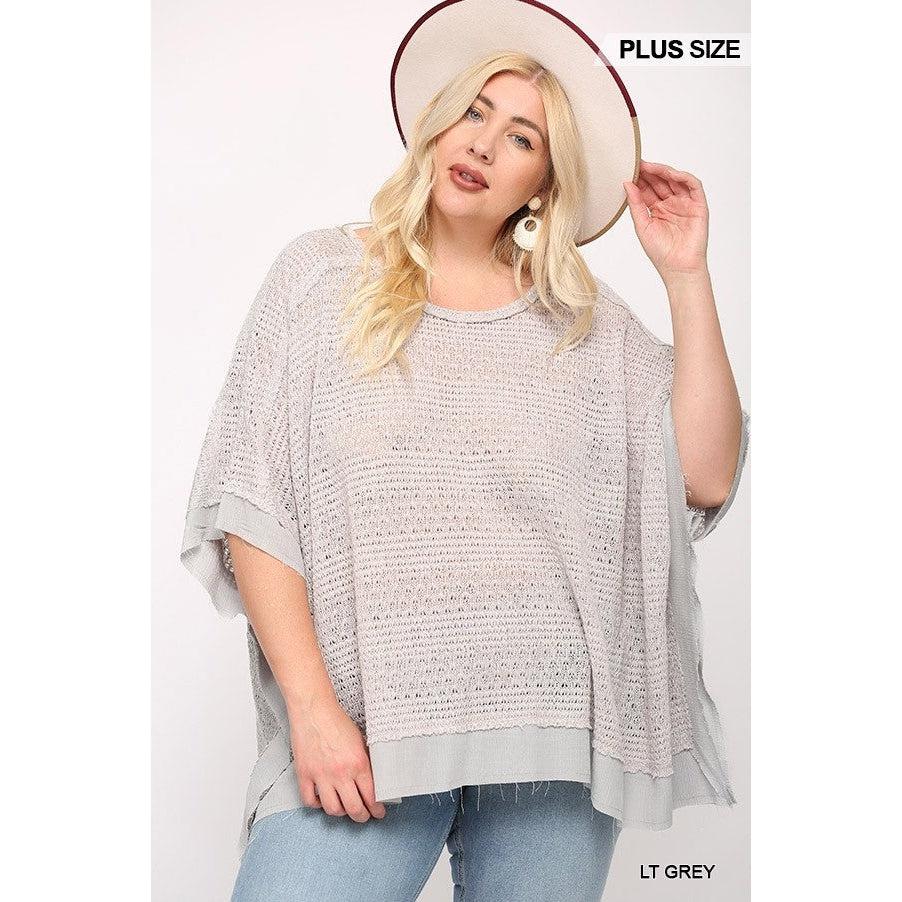 Mixed Box Top with Poncho Sleeves