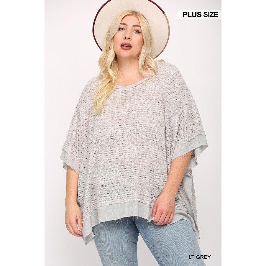 Mixed Box Top with Poncho Sleeves