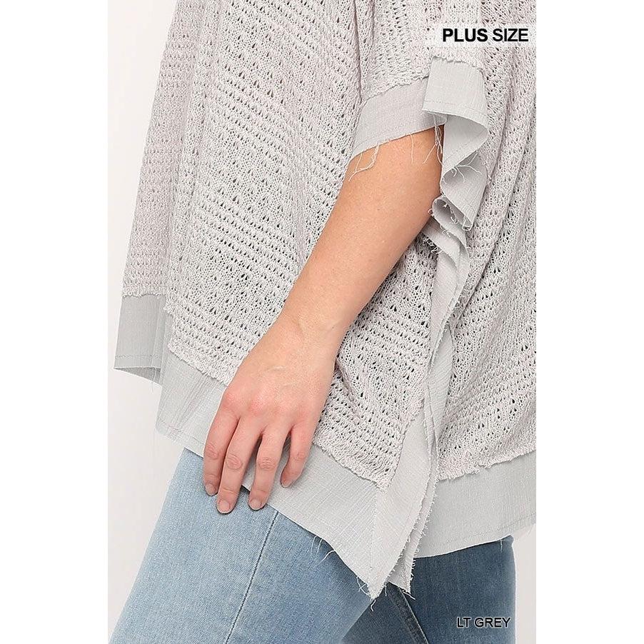 Mixed Box Top with Poncho Sleeves