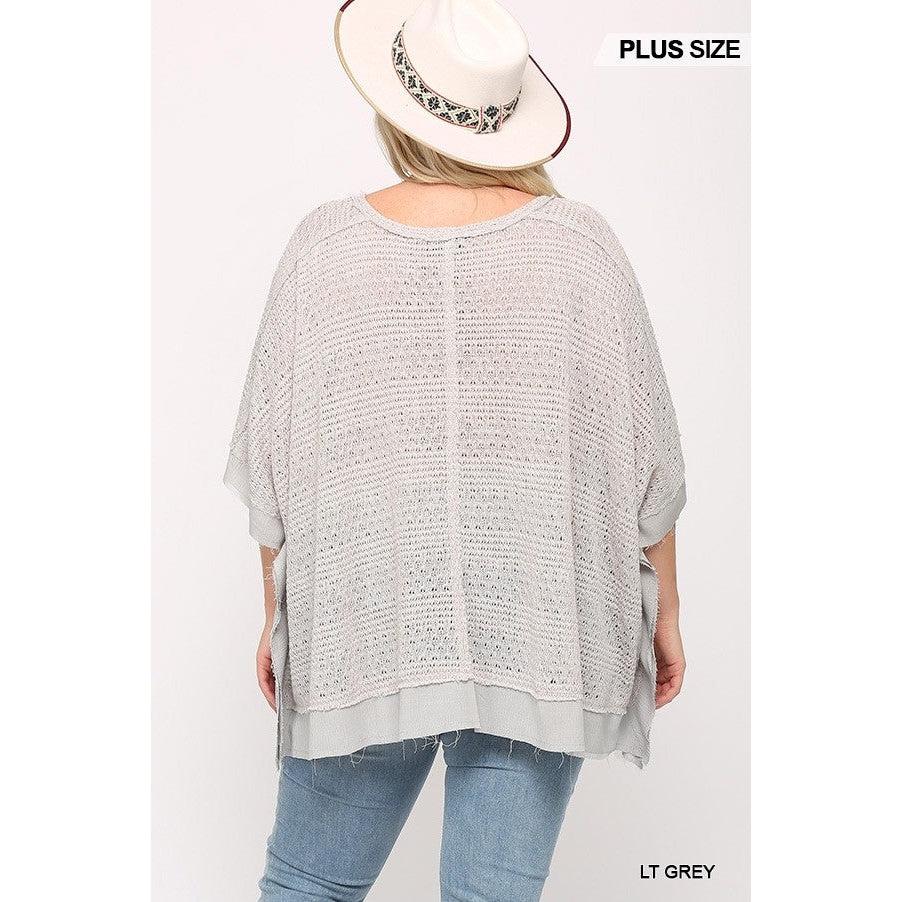 Mixed Box Top with Poncho Sleeves