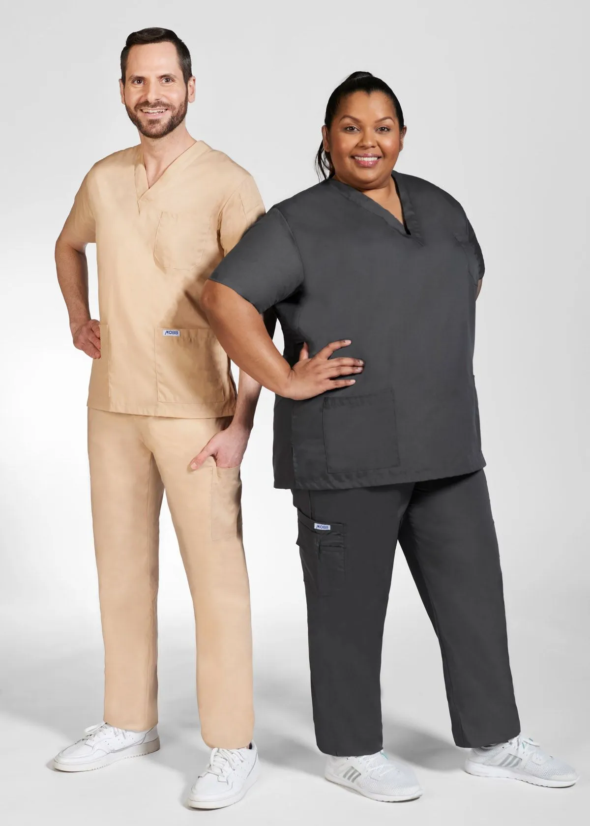 MOBB Unisex 8 Pocket Drawstring/Elastic SCRUB SET - Medical Scrubs Uniform for Men and Women